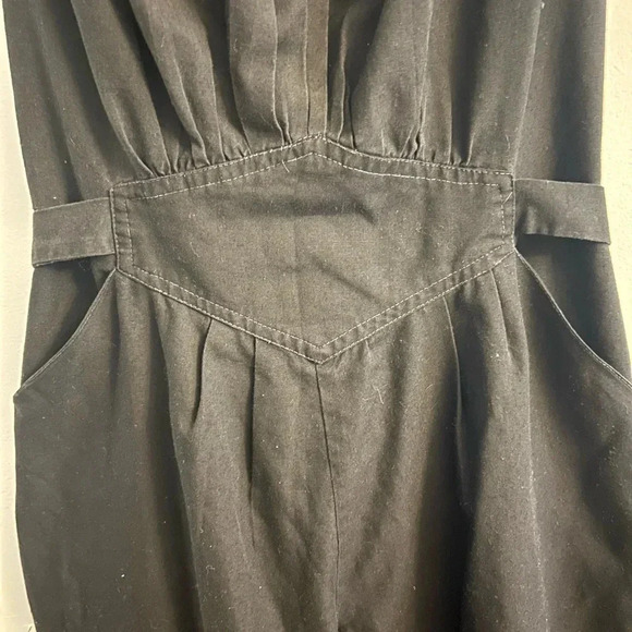 Vtg 1970’s Frederick’s of Hollywood black flounce Ruffle square back jumpsuit - Picture 10 of 13